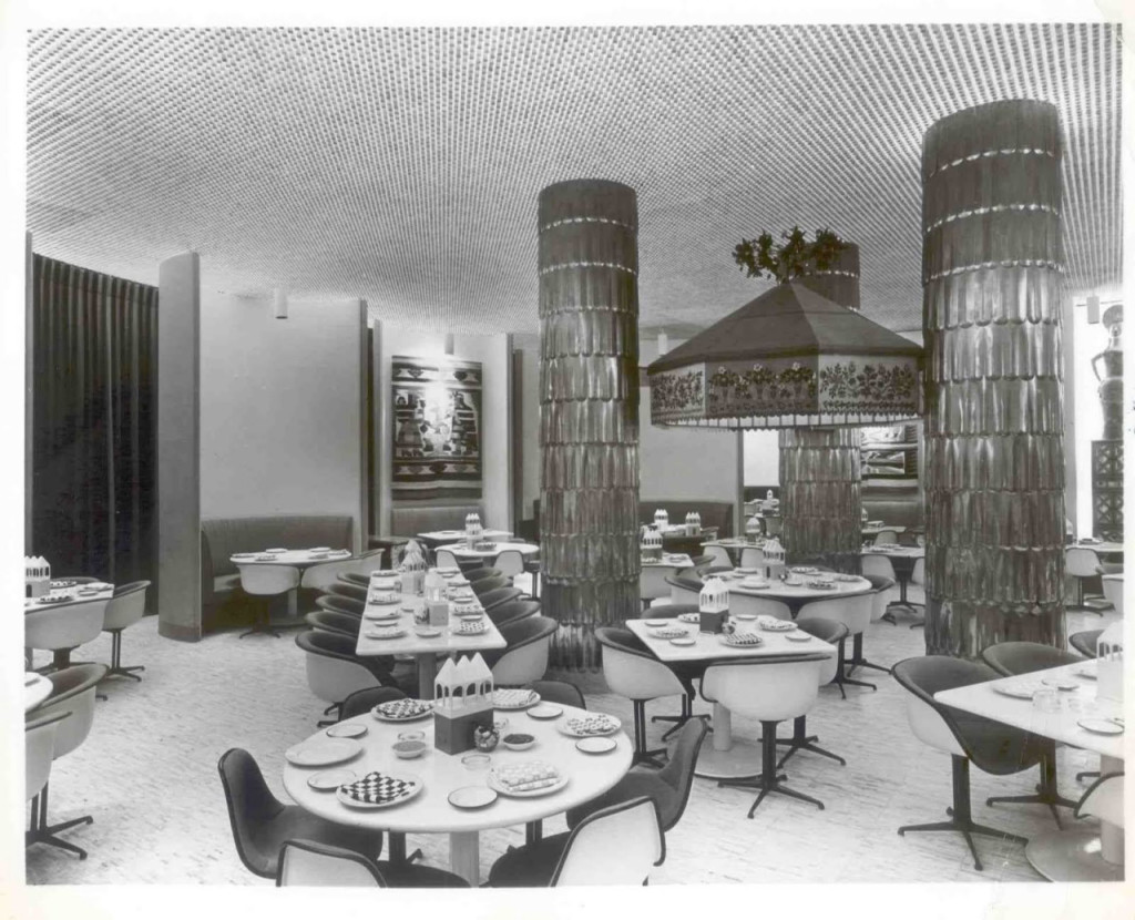 La Fonda Del Sol - designed by Alexander Girard with furniture by Charles and Ray Eames - photo by B22 Design's Facebook page