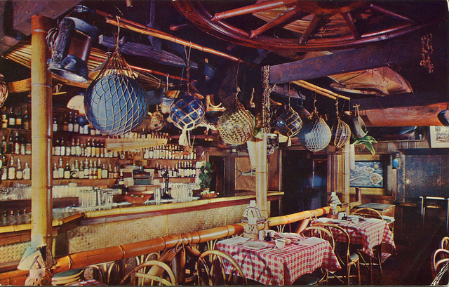 Trader Vic's bar, Oakland - postcard image via SwellMap on Flickr