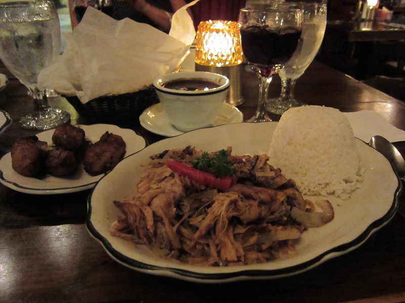 ropa vieja with maduros (sweet plantains) and black beans - photo by Dean Curtis, 2011