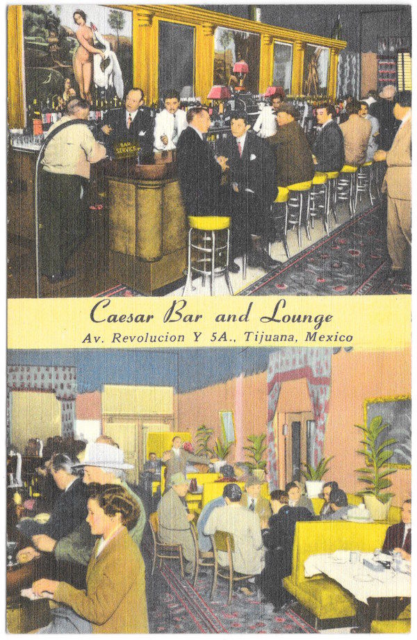 Old postcard of Caesar's Bar and Lounge