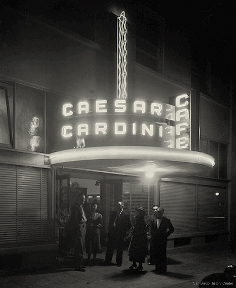 Caesar Cardini's Cafe, opening night, 1936 - image by San Diego History Center